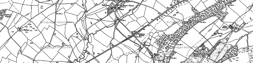 Old map of Rushbury in 1882