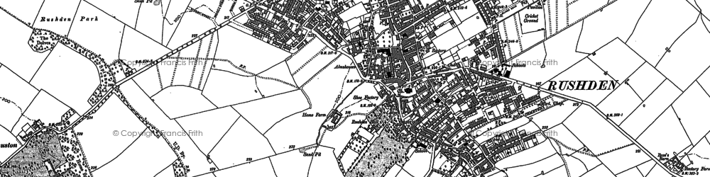 Old map of Rushden in 1899