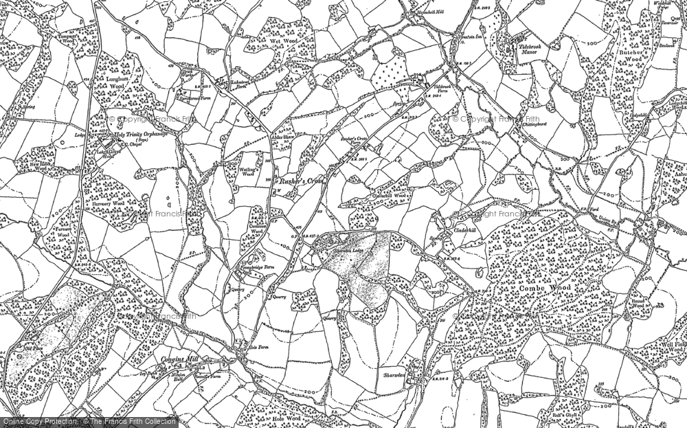 Old Map of Rusher's Cross, 1897 - 1908 in 1897