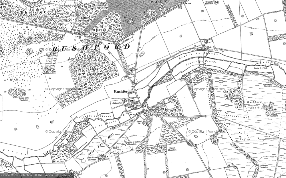 Old Map of Rushford, 1882 - 1903 in 1882