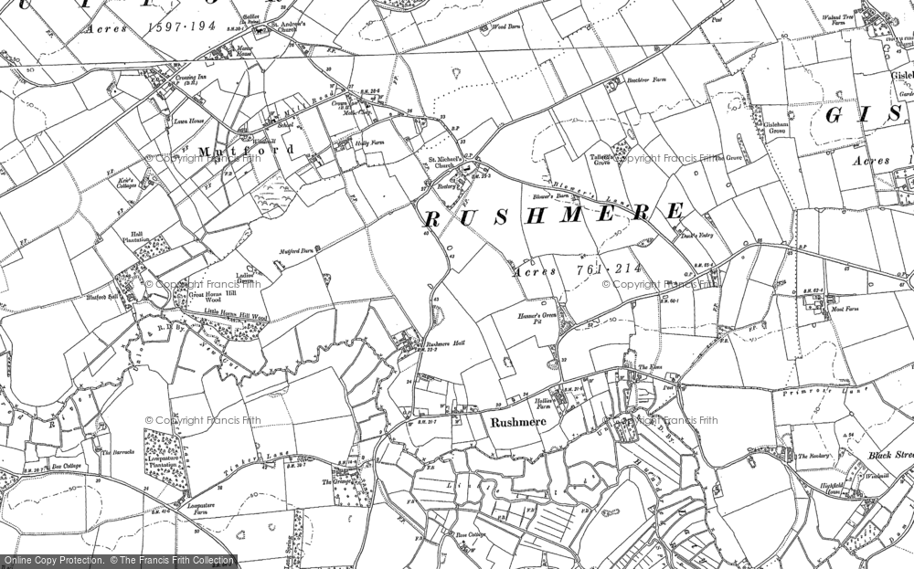 Old Map of Historic Map covering Toad Row in 1903