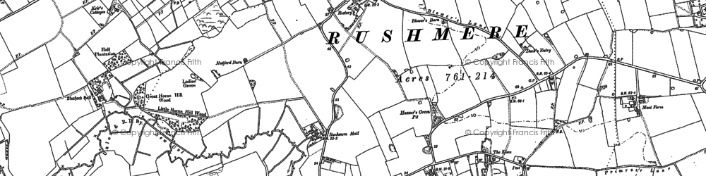 Old map of Rushmere in 1903