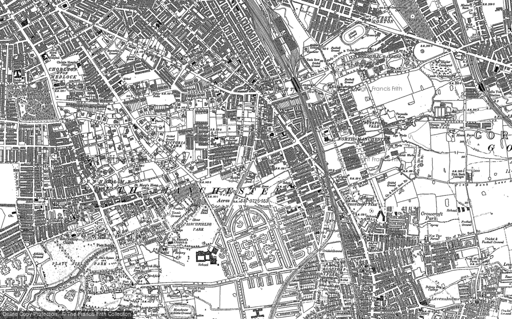 Old Map of Rusholme, 1890 - 1905 in 1890