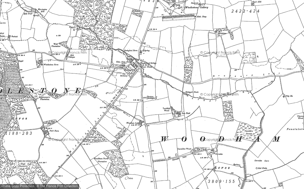 Old Map of Rushyford, 1896 in 1896