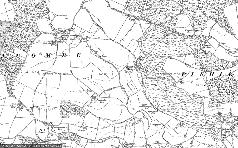 Old Map of Russell's Water, 1897 - 1919 in 1897