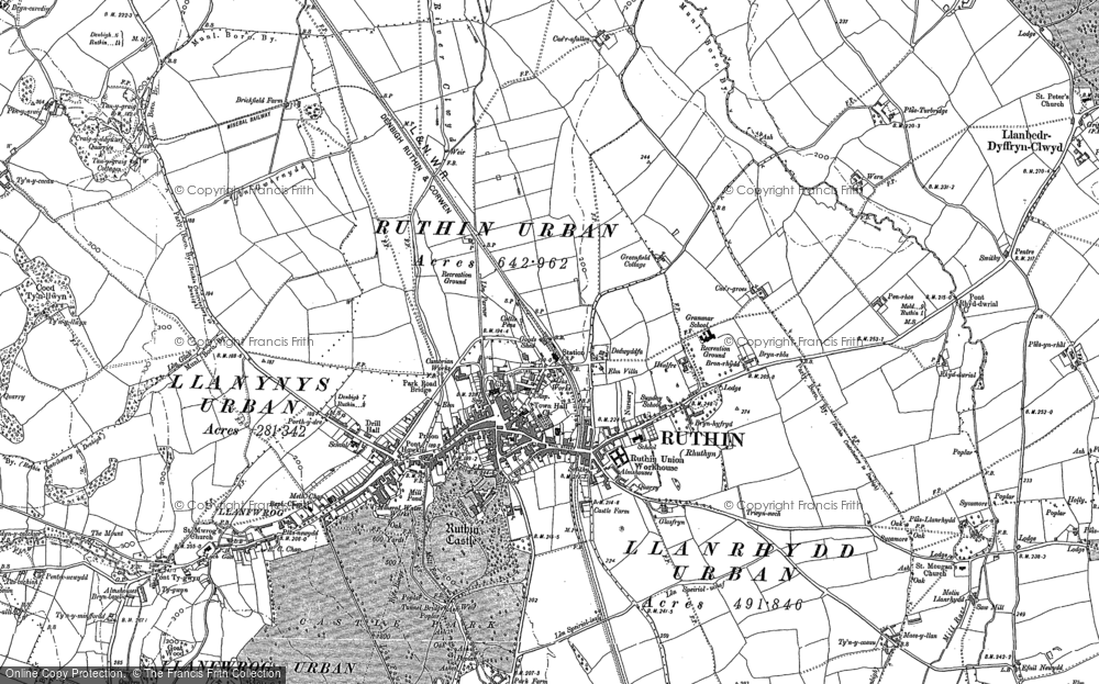 Old Map of Ruthin, 1899 in 1899