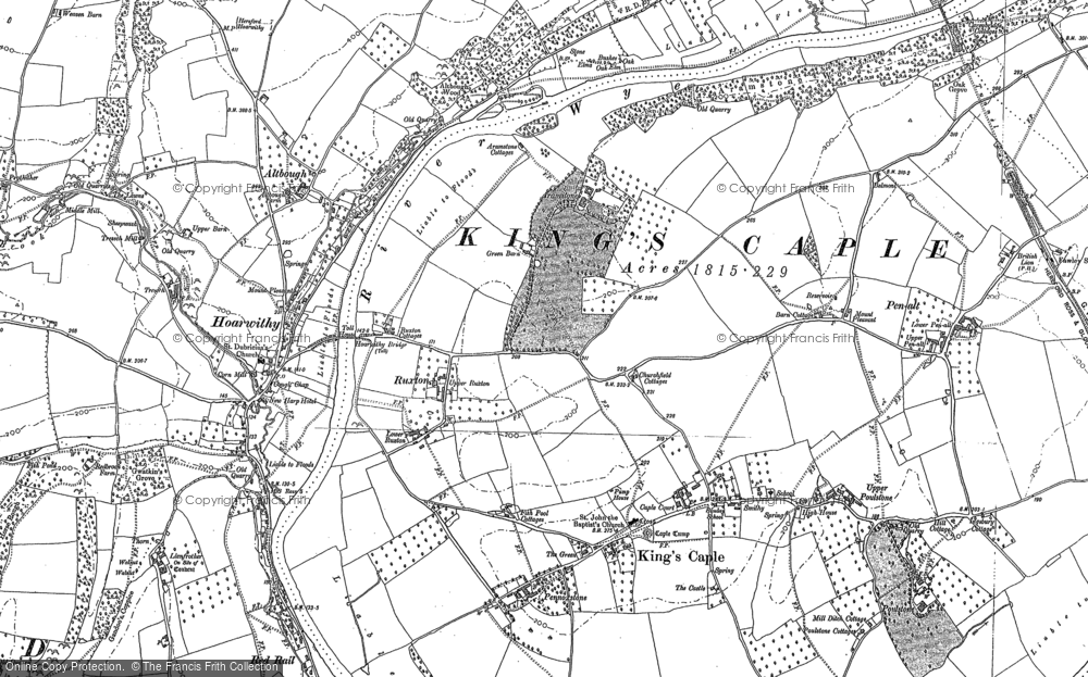 Old Map of Historic Map covering Aramstone in 1887