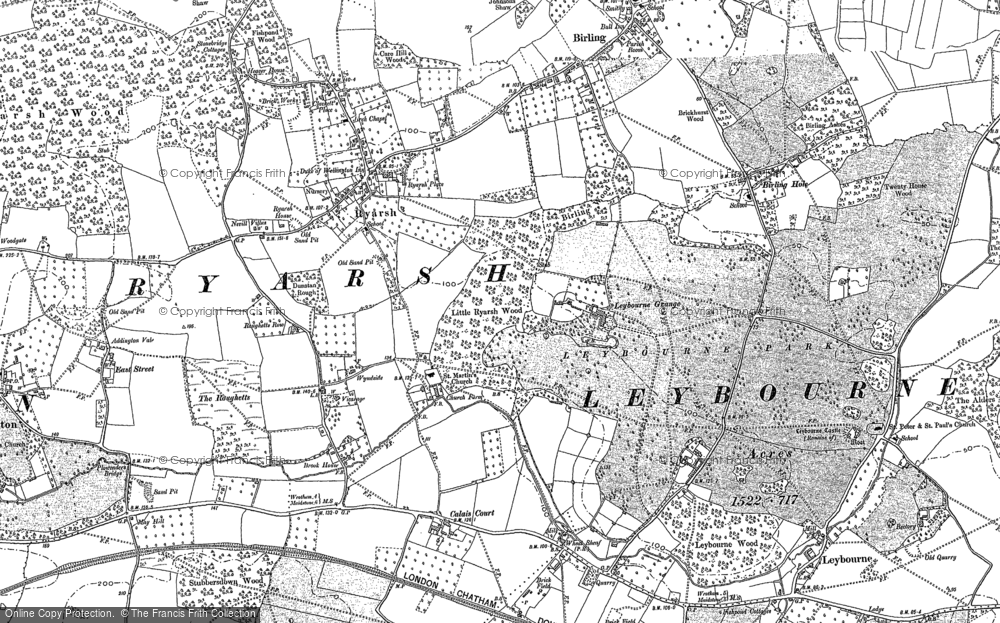 Old Map of Ryarsh, 1895 in 1895