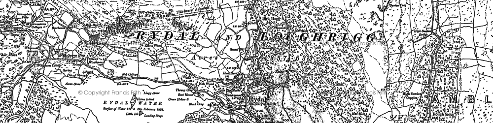 Old map of Rydal in 1913