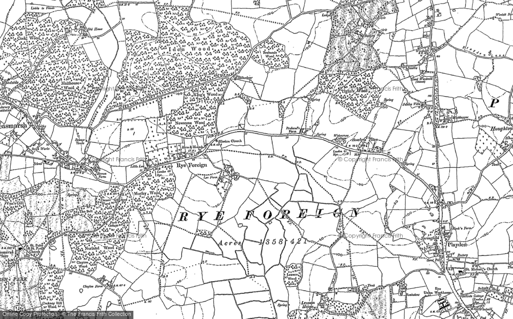 Old Map of Historic Map covering Leasam Ho in 1908