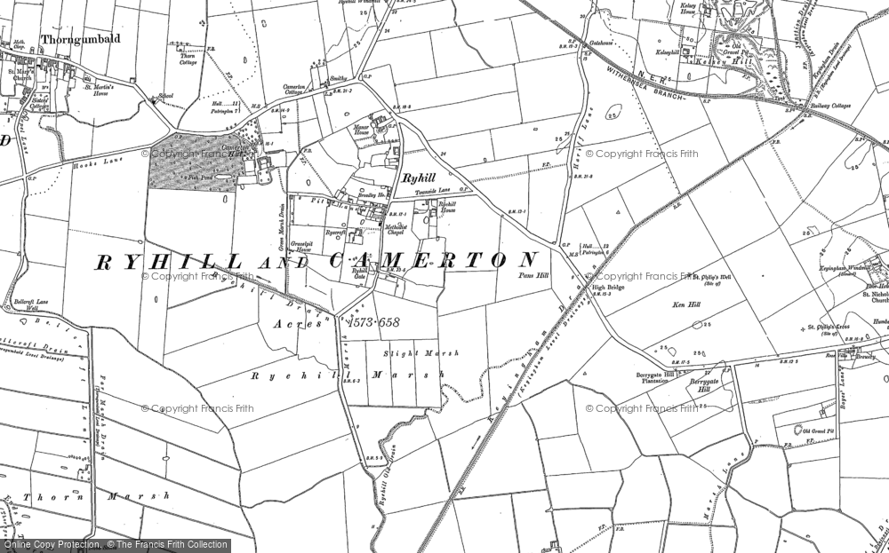 Old Map of Ryehill, 1908 in 1908