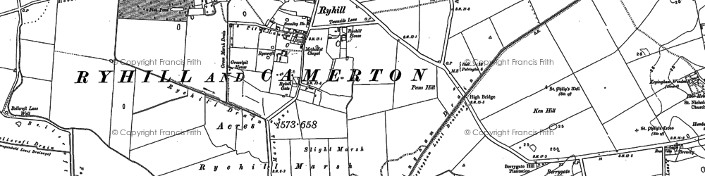 Old map of Ryehill in 1908