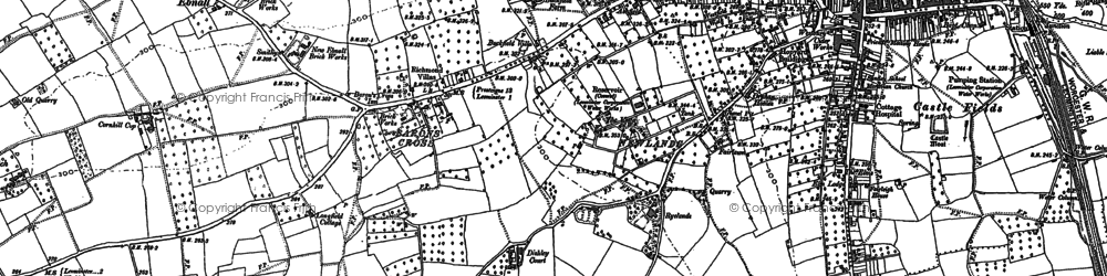 Old map of Ryelands in 1885