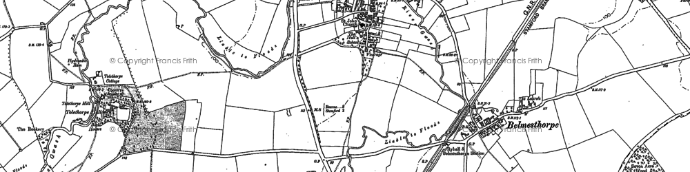 Old map of Ryhall in 1903
