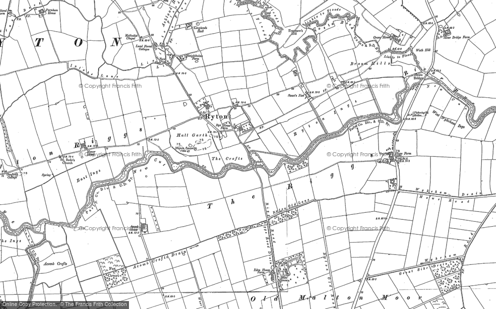 Old Map of Historic Map covering Acomb Ho in 1889