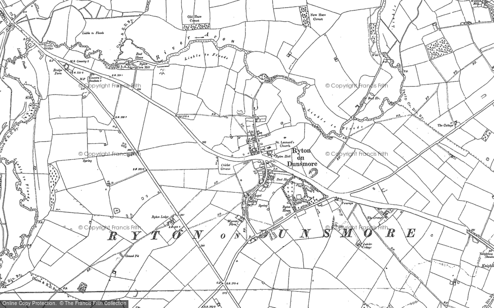 Old Map of Ryton-on-Dunsmore, 1886 in 1886