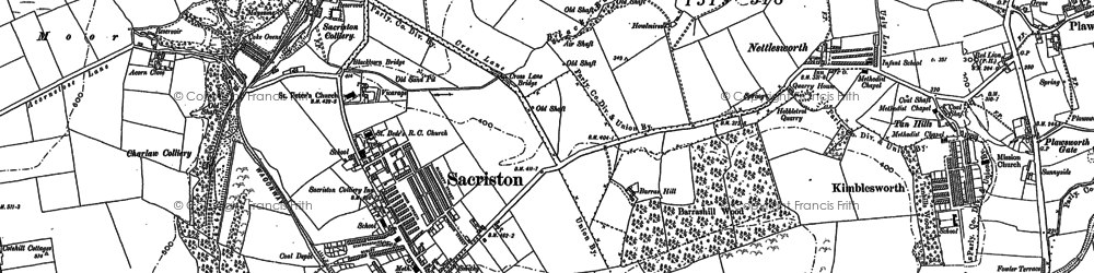 Old map of Barras Hill in 1895