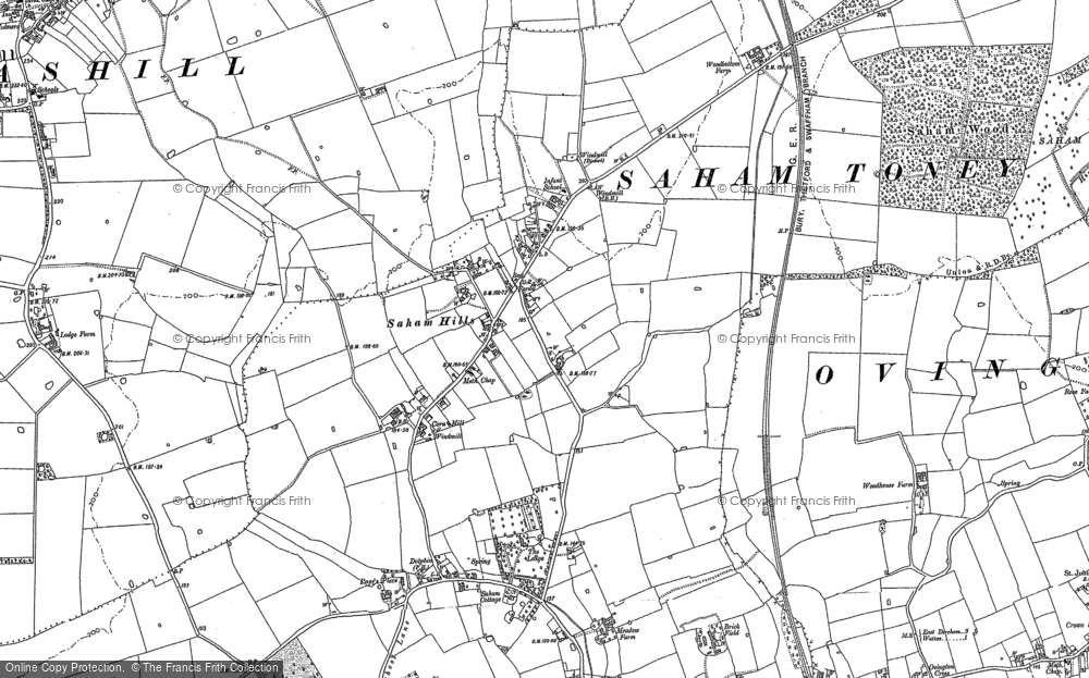 Old Map of Saham Hills, 1882 in 1882