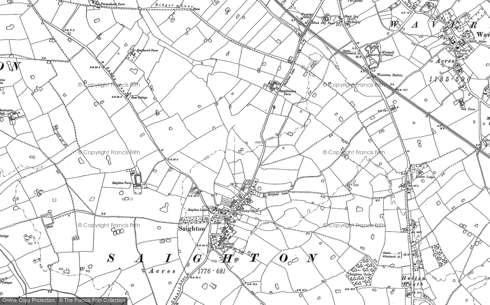 Old Map of Saighton, 1897 - 1908 in 1897