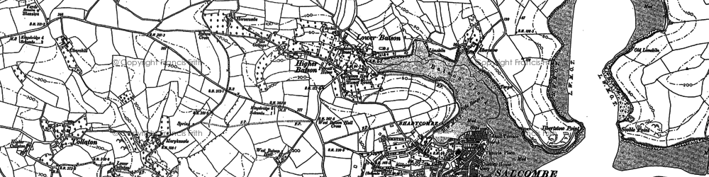 Old map of Salcombe in 1905