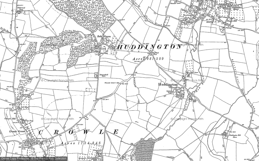 Old Map of Sale Green, 1884 in 1884