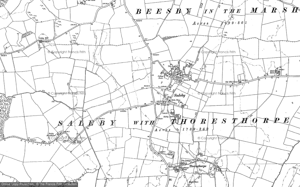 Old Map of Saleby, 1887 in 1887