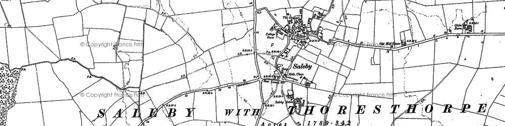 Old map of Saleby in 1887