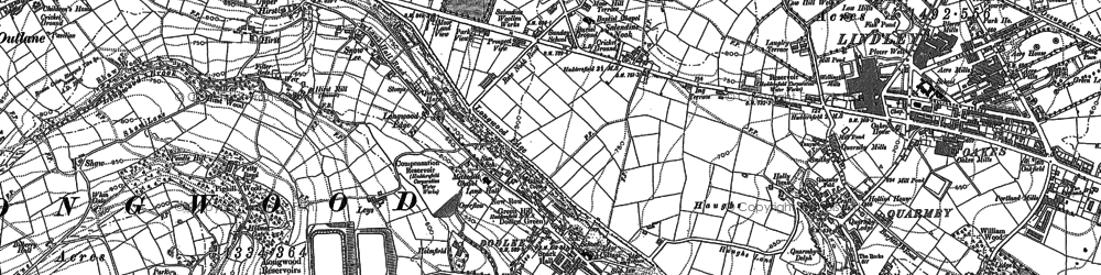 Old map of Salendine Nook in 1890
