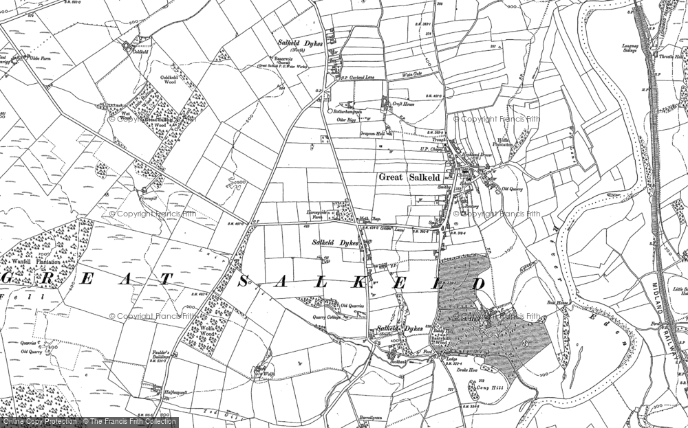 Old Map of Historic Map covering Beckbank in 1898