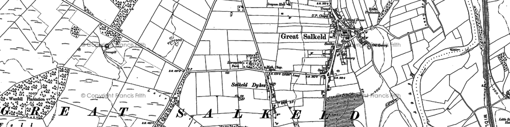 Old map of Salkeld Dykes in 1898