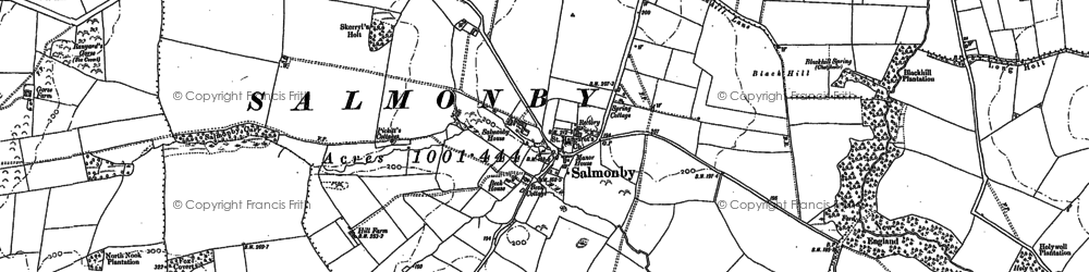 Old map of Salmonby in 1887