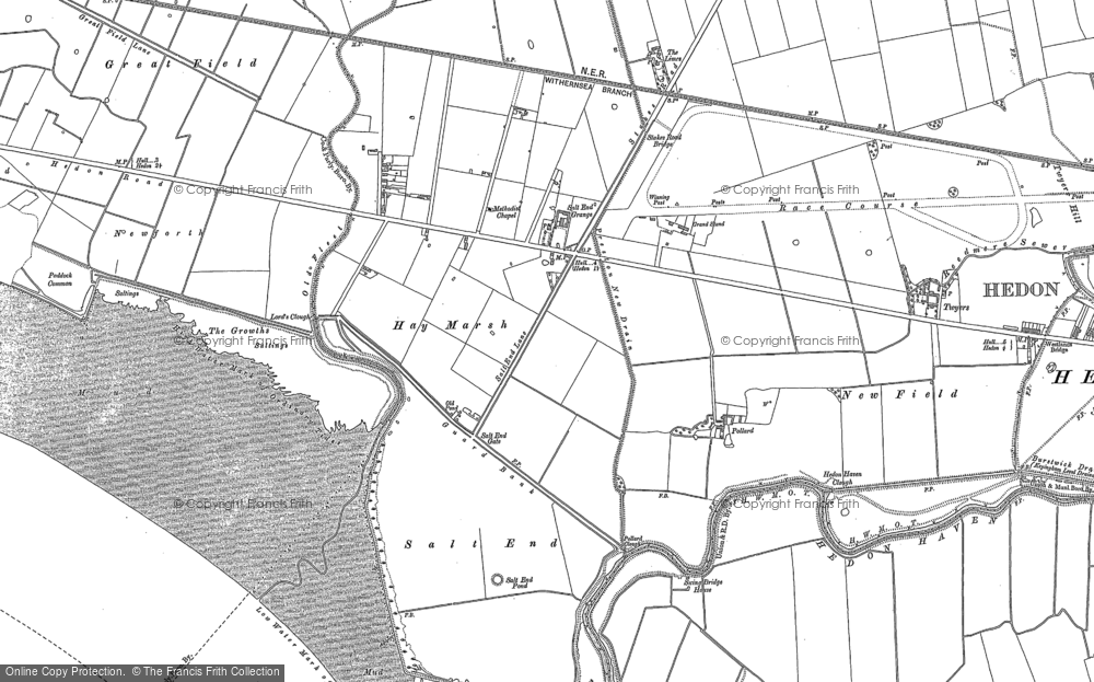 Old Map of Salt End, 1888 - 1889 in 1888