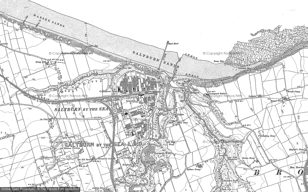 Old Map of Saltburn-By-The-Sea, 1913 in 1913