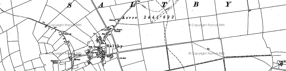 Old map of Bescaby Oaks in 1902