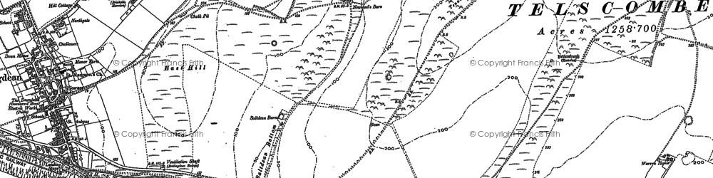 Old map of Saltdean in 1898