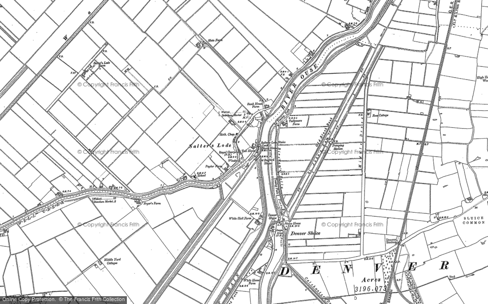 Old Map of Salters Lode, 1886 in 1886