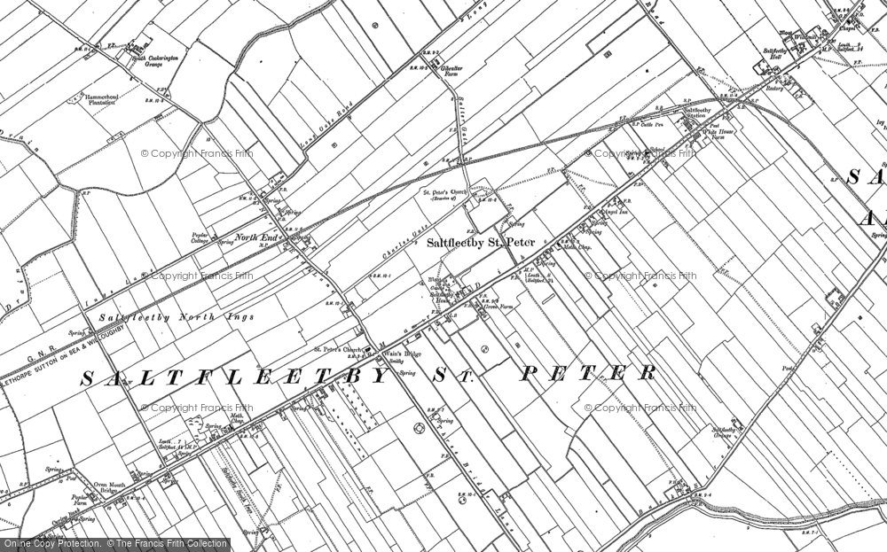 Old Map of Historic Map covering Three Bridges in 1888