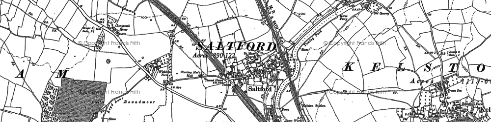 Old map of Avon Valley Country Park in 1882