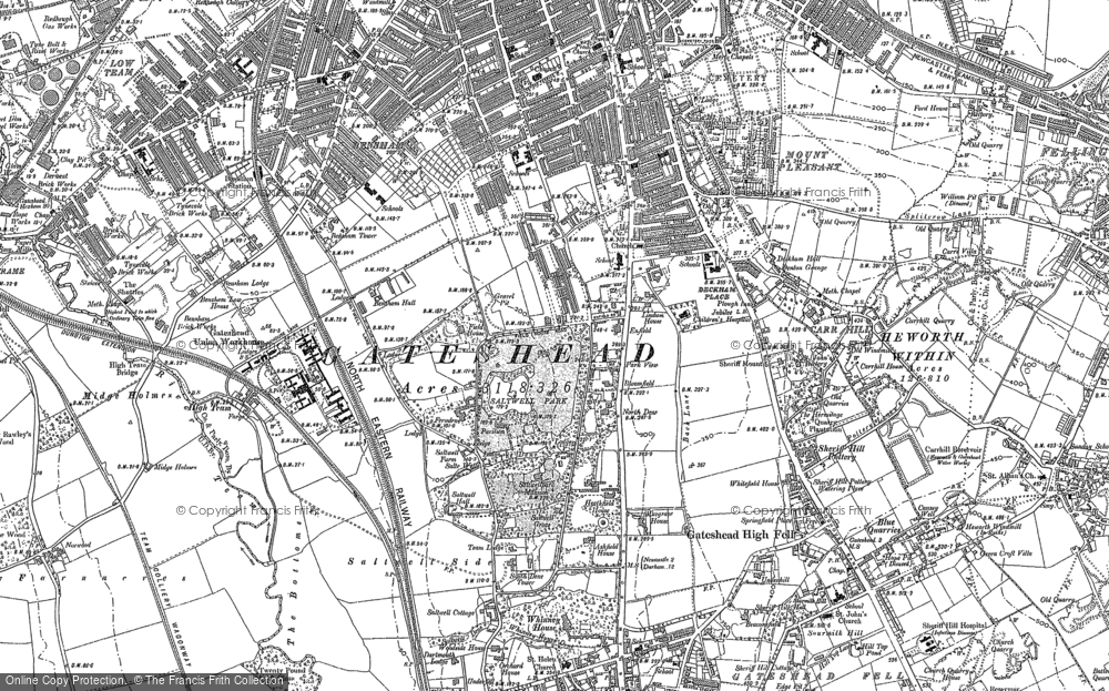Old Map of Saltwell, 1895 in 1895