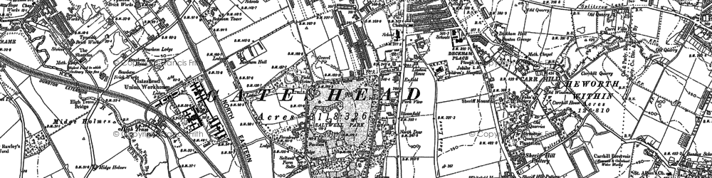 Old map of Saltwell in 1895