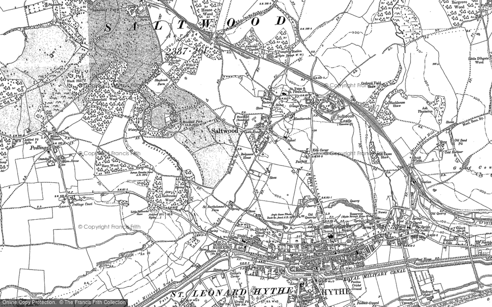 Old Map of Saltwood, 1906 in 1906
