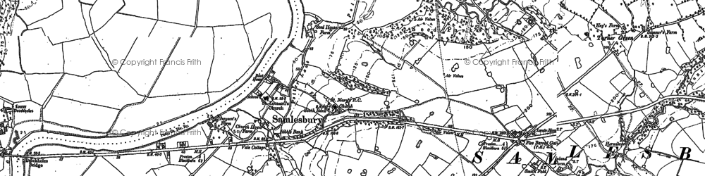 Old map of Samlesbury in 1892
