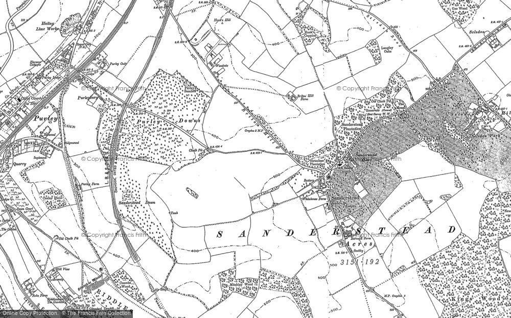 Old Map of Sanderstead, 1894 - 1895 in 1894