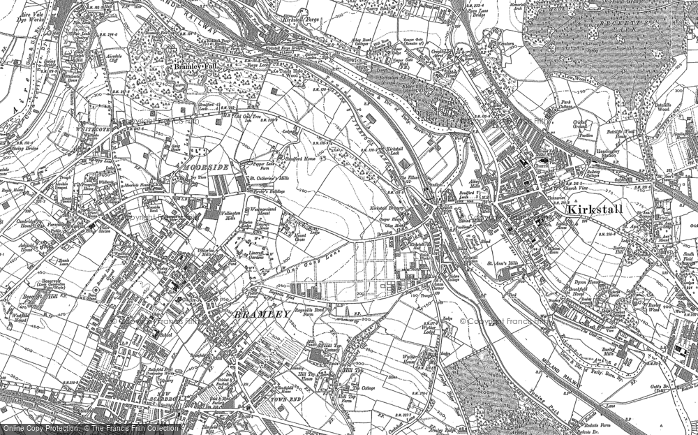 Old Map of Historic Map covering Whitecote in 1847