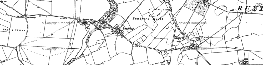 Old map of Sandford Hall in 1875