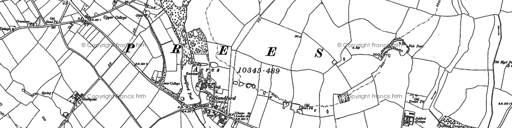 Old map of Upper College in 1880