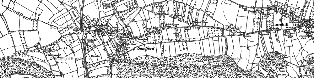Old map of Churchill Green in 1884