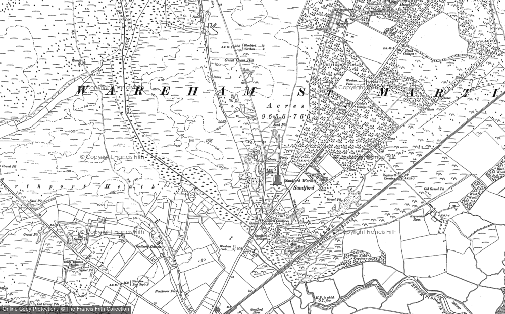 Old Map of Sandford, 1886 - 1887 in 1886