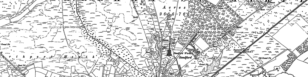 Old map of Sandford in 1886