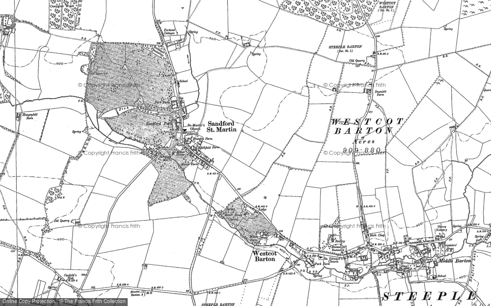 Old Map of Sandford St Martin, 1898 in 1898